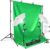 VIBLITZ® Photography Continuous Umbrella Studio Light Lighting Kit with Chromakey Green Screen Photo Background Backdrop Stand Support System