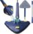 Triangle Floor Cleaning Mop With 360° Rotatable Head, Push-Pull Squeeze Drying System And Microfiber Pads