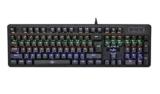 Redgear Shadow Amulet Mechanical Keyboard with Clicky Blue Switch, Rainbow Led Modes, Windows Keylock and Floating Keycaps, Wired
