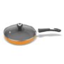Preethi Dura Collection Non Stick Fry Pan, 24 cm, with Glass Lid, Gas & Induction Compatible, 5 Star Non Stick Effect, Turmeric Yellow