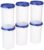 Amazon Brand – Solimo Plastic Slim Storage Container,Set of 6(585 Ml Each),Blue