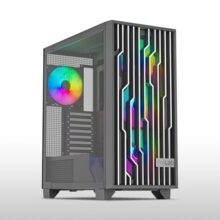 ProLab Design AI848 ARGB Workstation Computer Case|Mid Tower Cabinet|4x140mm ARGB Fans Included|ATX, Micro-ATX, Mini-ITX|Front Grill & Mesh|Up to 10 * 120mm Fans|Type-C