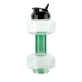 Attro Dumbbell Water Bottle 2 Liter Plastic Bottle with Grip Handle Stylish Bottle for Gym Lover BPA Free, Food Grade, Leakproof- Green