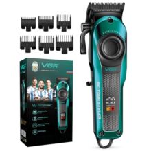 Vgr Vl-786 Professional Hair Clipper For Men & Salons | Cord & Cordless | Titanium Blades | Led Display | Taper Lever | 6 Guide Combs | 200 Min Long Runtime | Fast Charging | 1+1 Year Warranty | Green