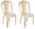 Cello Arc Chair Set Of 2, Marble Beige | Unbreakable, Durable & Strong | Blended Pp Material, Easy To Clean | Plastic Chair For Living Room, Office & Outdoor | 3 Years Warranty – Manufacturing Defects