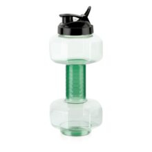 Attro Dumbbell Water Bottle 2 Liter Plastic Bottle with Grip Handle Stylish Bottle for Gym Lover BPA Free, Food Grade, Leakproof- Green