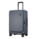 F Gear Montreal Medium 65cm German Polycarbonate Hard Luggage|8 Japanese Hinomoto Silent Wheels|Expandable Check-in Front Opening Suitcase for Travel|Anti-Theft Zipper, TSA 007 Lock| (Stone Blue)