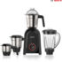 CELLO MF Glassy Pro Lunch Box with Jacket For Office, Black | 3 x 400ml Glass Containers, 1 x 225ml, 2 x 50ml Mini Containers & Bottle 700ml, Microwave Safe Airtight Leakproof Tiffin Box For Daily Use
