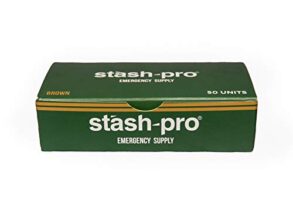 Stash-Pro Emergency Supply Rolling Papers Box – 50 Booklets | Each Booklet: 3 King Size (109×45mm) Natural Brown Papers + 3 Roach Tips | Slow Burn Rolling Papers