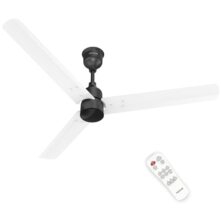 Polycab Wizzy Plus 1200mm 5-Star BLDC, Remote Ceiling fan for Living Room| 55% Energy Saving, 100% Copper, High Air Delivery | 3+1 yr Warranty【Matt White Black】