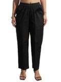 Vishudh Women Regular Fit Solid Trouser Vvk3000046 Black 28