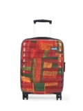 ZOUK Indus Lattice Red Amorah Trolley Bag for Travel | Unbreakable Polycarbonate Shell | Dual 360° Spinner Wheels | TSA Lock | Cabin Size 56 cm | 3-Year Warranty