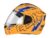 Steelbird Sba-1 R2K Live Isi Certified Full Face Graphic Helmet (Large 600 Mm, Glossy Fluo Orange/Blue With Clear Visor)