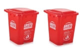 Aristo Plastic Pedal Garbage Waste Dustbin 45 Ltr Red/Red (Combo)