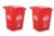 Aristo Plastic Pedal Garbage Waste Dustbin 45 Ltr Red/Red (Combo)