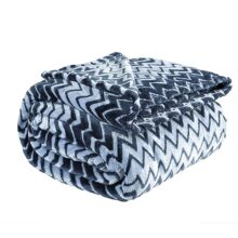 Amazon Brand – Umi Premium Plush AC Blanket – Lightweight Luxurious Soft Zigzag Flannel Blanket, Super Soft Cozy and Comfy for Couch – (Single – 139 x 228 CM, Blue & Cream)| TC – 200
