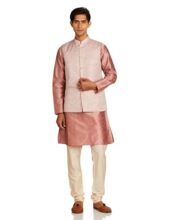 Amazon Brand – Symbol Men’s Polyester Kurta Bundi Churidar Set_SY-A23-MNA-BFKC-116_Pink_2XL, Regular Fit