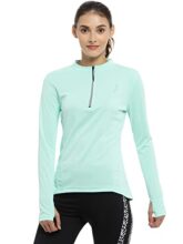 Campus Sutra Women’s Regular Fit Yoga Shirt (SUMCS23_JRTUMB_W_PLN_LSG_Mint Green S)