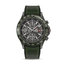Swiss Military Hanowa SMWGO0003441 – Swiss Made Round Olive Chronograph – Watch for Men