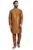 Skavij Men’S Art Silk Solid Kurta Pyjama Set Festive Woven Design 2-Piece Ethnic Dress (Kp055Brown_Brown_M)