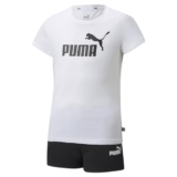 Puma Girl’s Logo Tee & Shorts Set, Puma White, 116