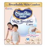 MamyPoko Pants Skin Breathe Care | Baby Diapers Extra Large Size (XL) | 80 Count | 12-17Kgs | Half Skin Touch Airy Sheet | 3X Breathable | Derma Tested