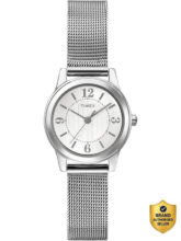 TIMEX Main Street Round 25mm Silver Dial Analog Watch  – For Women