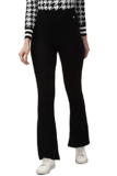 Van Heusen Women Black Solid Formal Regular Fit Trousers