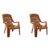 Cello Comfort Plastic Relaxed Armchair, Set Of 2 (Sandalwood Brown)