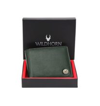 WildHorn Green Leather Wallet I Minimalist Mens Wallet, Green New Nappa