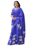 Satrani Women’s Chinnon Chiffon Printed Saree with Unstitched Blouse Piece (5532S125N_Purple)