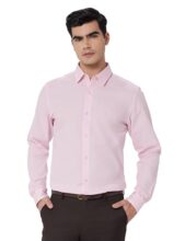 United Colors of Benetton Men’s Solid Slim Shirt (5NS04U008I910_Pink 3XL)