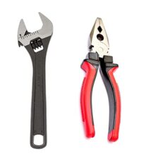 GIZMO Hand Tools Kit For Home Use With 10″ Adjustable Wrench And Combination Plier For Mechanics, Vehicle Tool Kit Set