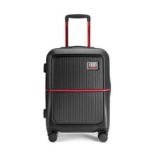 Urban Jungle Polycarbonate 360 Degree by Safari, Premium Cabin Trolley Bag, Small (55 Cm) Suitcase with USB Charging Socket, 8 Silent Wheel, Hardside Travelling Luggage for Both Unisex (Black)