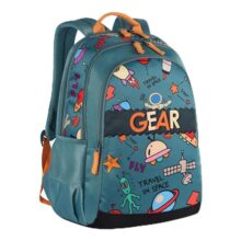 Gear Cartoon Space 17″/23L Medium Water Resistant School Bag/Casual 4 Compartment Backpack/Daypack/Travel Backpack/Kids Bag For Boys/Girls – Green