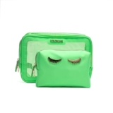 Colorbar Polyester Lips & Lashes Casual Box Pouch (Set Of Two) – Neon Green