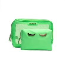 Colorbar Polyester Lips & Lashes Casual Box Pouch (Set Of Two) – Neon Green