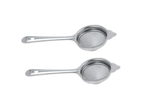 Sjeware Stainless Steel Tea Strainer, Chalani Set of 2 pcs, 8 cm, Medium