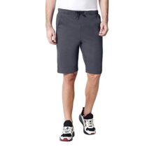 Bewakoof Men’s Solid Cottton Blend Shorts – Regular Fit Blue