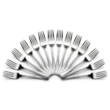 Mumma’s LIFE Stainless Steel Dinner Forks Set for Home & Kitchen | 12 cm Fruit Forks with Mirror Finish | Rust Resistant, Silver Cutlery for Fruits, Desserts, Snacks & Dining Table | Set of 6 Piece