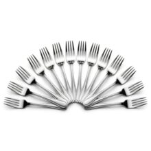 Mumma’s LIFE Stainless Steel Dinner Forks Set for Home & Kitchen | 12 cm Fruit Forks with Mirror Finish | Rust Resistant, Silver Cutlery for Fruits, Desserts, Snacks & Dining Table | Set of 6 Piece