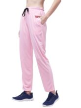 Pivl Solid Womens Baby Pink Track Pant