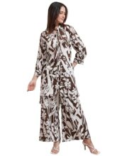 Vishudh Women Regular Fit Shirt Collar Co-Ord Set Vpcs000073 Brown M