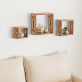 Amazon Brand – Solimo Engineered Wood Wall Shelves |Brown