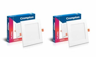 Crompton Star Slim Recessed Downlighter 12W Square Warm White | Pack of 2 | False Ceiling required, Cutout: 6″ | For Hall, Bedroom, Kitchen, Office, Store