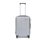 YAYAVAR Check-in Medium- 64 CM, 360 Degree Rotating Wheels,Polycarbonate Material,Hard Luggage with Telescopic Handle and Combination Locking Mechanism, Lyon-(M,Silver)