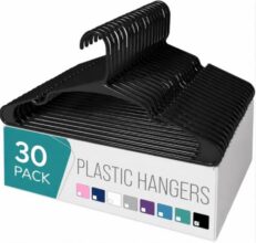 Golden Bird Pack of 30 Premium Plastic Hanger Clothes Hangers for Hanging, Elevate Your Wardrobe Organization Space Saving Clothes Hangers for Wardrobe Ultra Slim Closet Hangers for Shirts,Pants