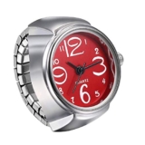 Yellow Chimes Rings For Women Stainless Steel Red Dial Analog Watch Ring Stretchable Ring Watch For Women And Girls.