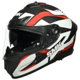 SMK Typhoon Azonix ISI, DOT & ECE 06 Certified Helmet with Dual Visor MATT Black & White – S