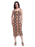 Purvaja Women’S Bodycon Midi Dress (Wini-196-L_Black)